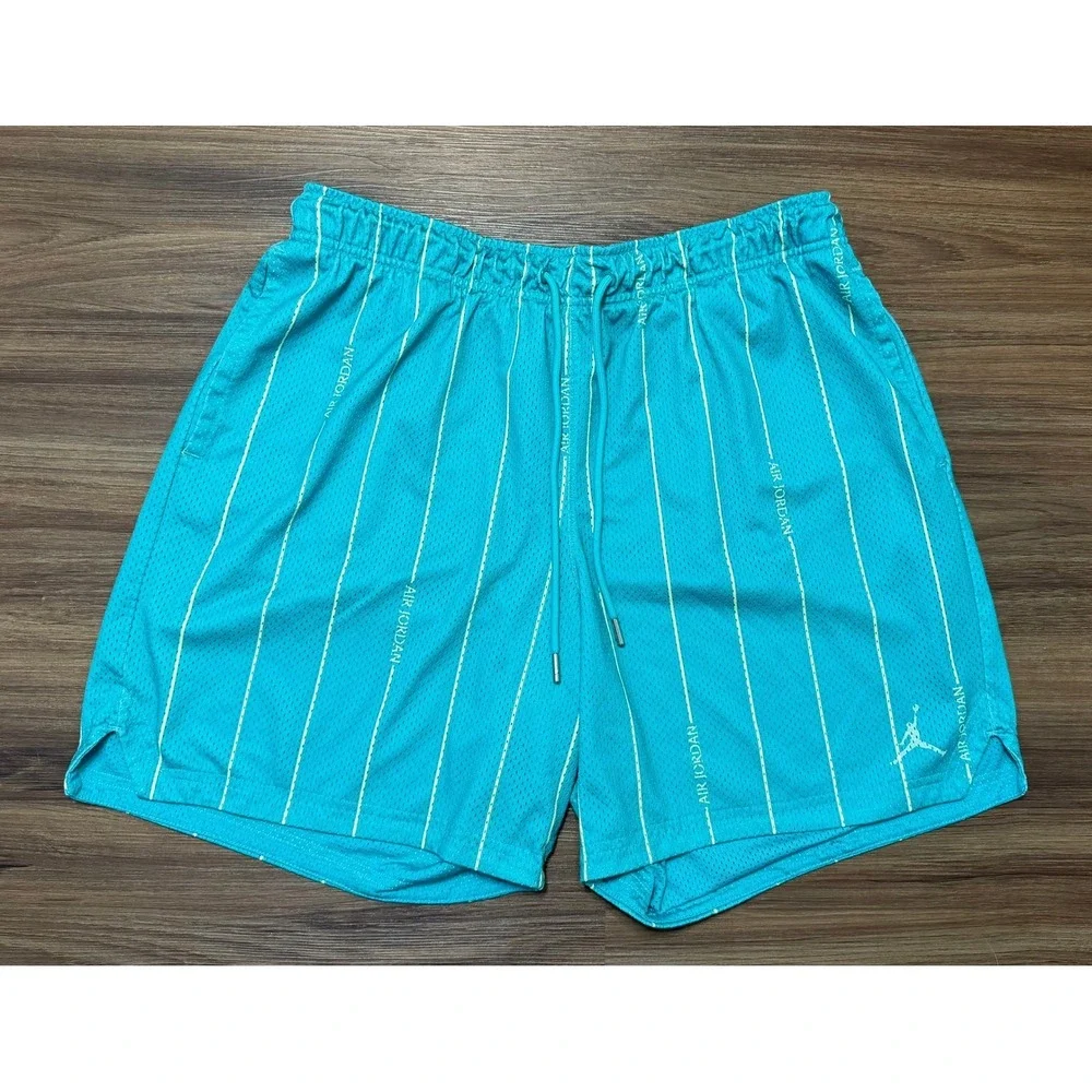 Nike Air Jordan Essentials Mesh Pinstripe Shorts Teal Blue Sz XL (DM1357-392)
